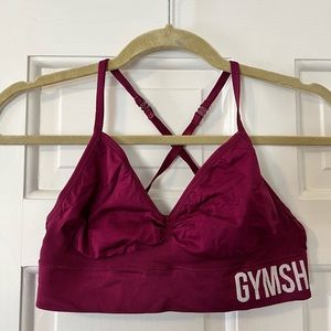 Gym Shark light impact sports bra in wine